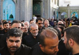 حضور مسعود پزشکیان در مراسم گرامیداشت شهید محمد باقری +تصاویر