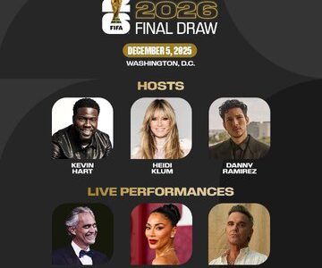از بوچلی تا رابی ویلیامز؛ مراسم قرعه‌کشی جام جهانی ۲۰۲۶ با حضور ستاره‌ها